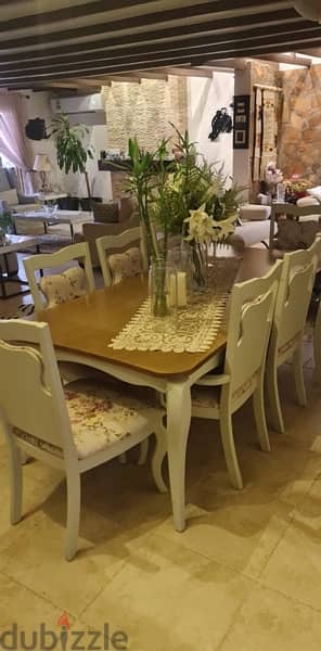 Vintage wooden dining table & console for sale 1