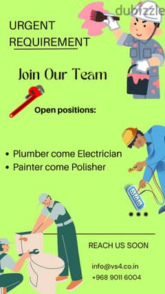 Plumber come Electrician Painter come Polisher