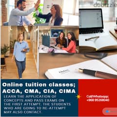 Tuition classes for CMA, FIA, ACCA, CIMA, CIA,CPA with Expert Mentor