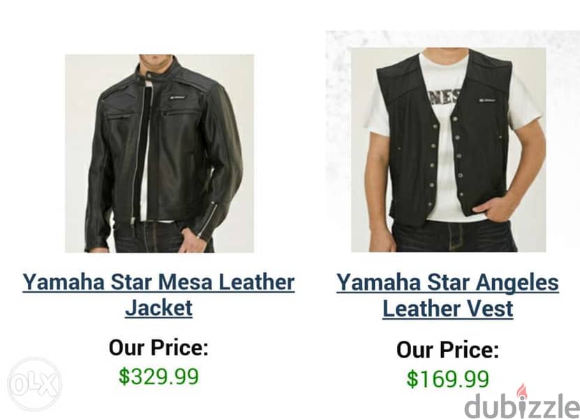 Brand New Genuine Leather Yamaha Star Jacket & Vest Cruiser Motorcycle 7