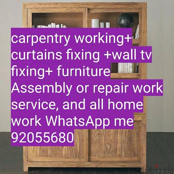carpenter/furniture,IKEA fix repair/curtain,TV fix in wall/drilling 4