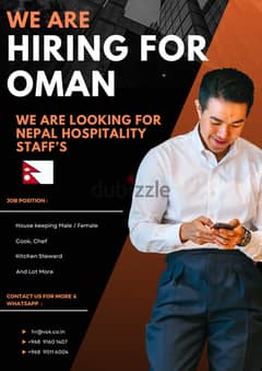 WE ARE LOOKING FOR  NEPAL HOSPITALITY STAFF’S