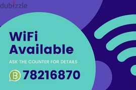 internet WiFi connection available call wattsap 78216870 0