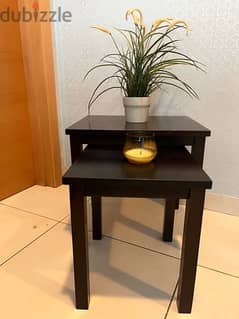 side table with artificial plant