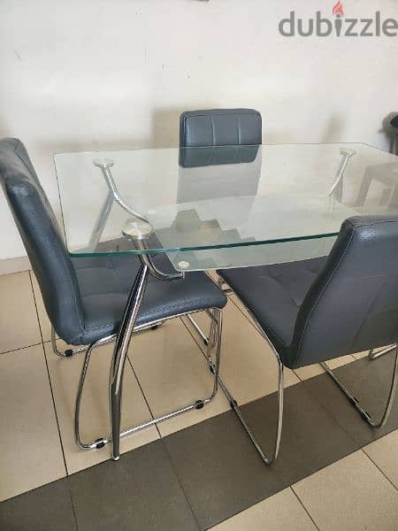 steal deal price -Home centre glass 4 seater Dining table 1