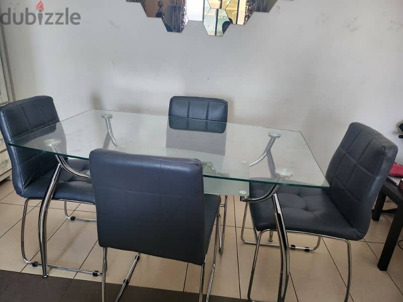 steal deal price -Home centre glass 4 seater Dining table 4