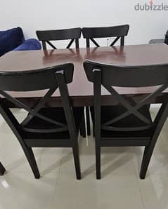 dining table with 4 chairs for sale. contact number 78598959