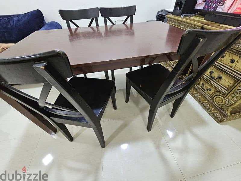dining table with 4 chairs for sale. contact number 78598959 1