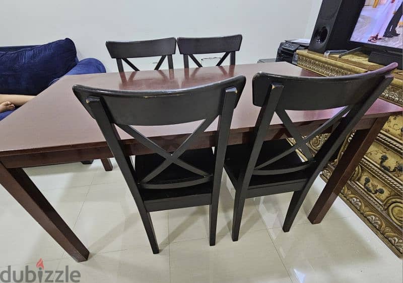 dining table with 4 chairs for sale. contact number 78598959 2