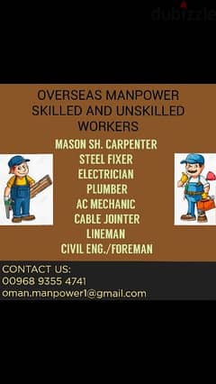 mason carpenter steel fixer indian