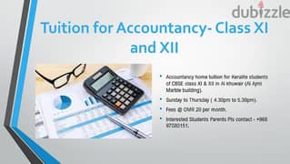 Home tuition CBSE Accountancy Class 11 & 12 for keralite students 0