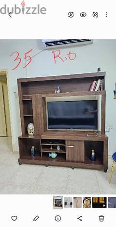 Tv cabinet ,  twin chairs , accessories