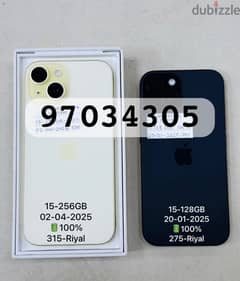 iPhone 15-256GB 02-04-2025 apple warranty 100% battery