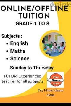 Experienced MATHS , SCIENCE AND ENGLISH teachers