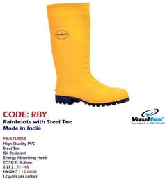 RaIN bOOTs With Steel Toe- Rby