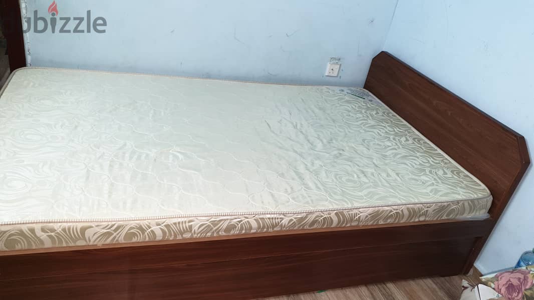 Wooden Bed with mattress, 3