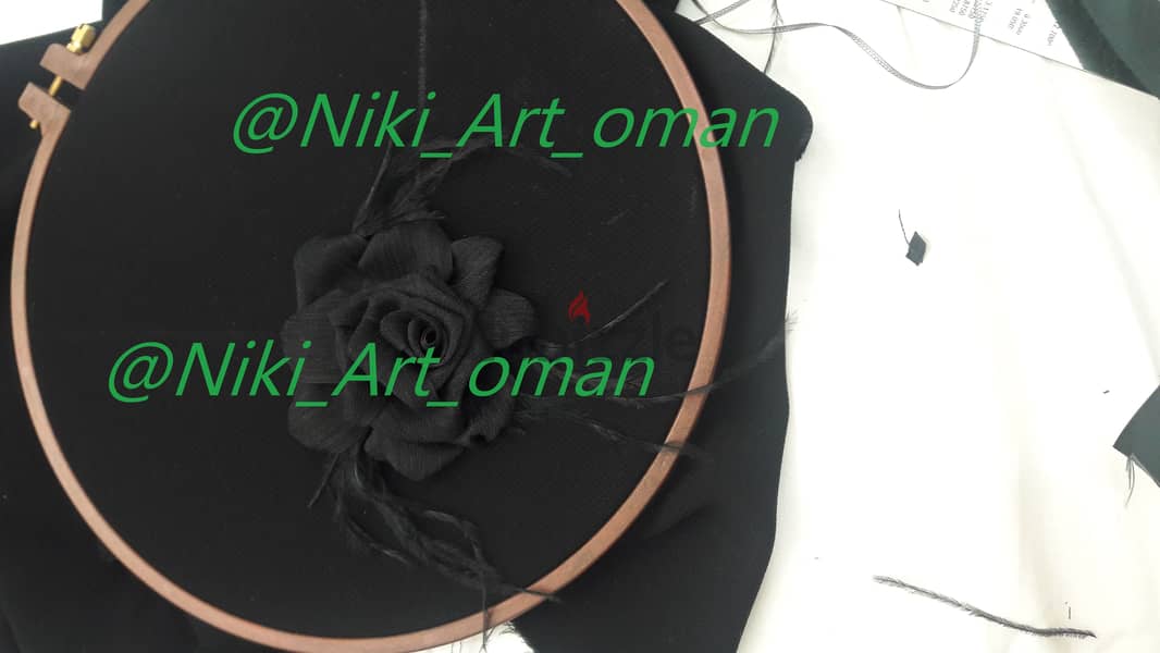 Hand Embroidery, Hand Paining & Ribbon embroidery on Abaya 4