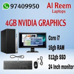4gb NVIDIA Graphics Core i7 -16gb Ram 512gb ssd 24 Inch Monitor 0
