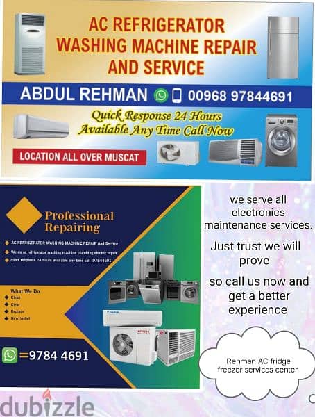 AC REFRIGERATOR WASHING MACHINE REPAIR And Service 0