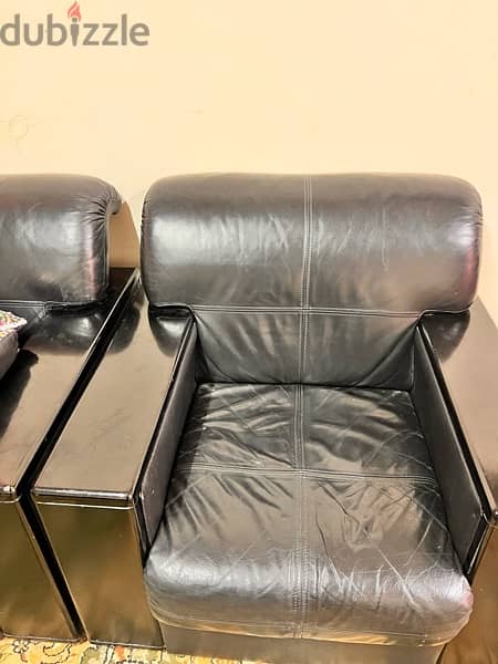 Solid Sofa with Leather Excellent condition 1