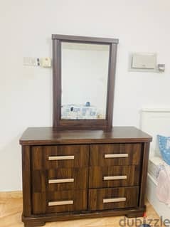 dressing table with drawers and double door cupboard