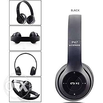 Wireless Headphones, P47 Bluetooth Over Ear Foldable Headset with Micr