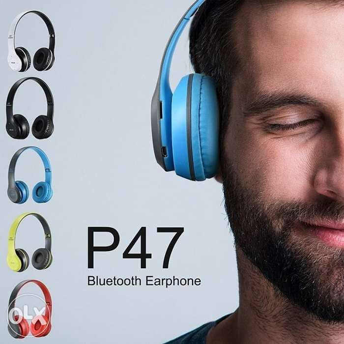 Wireless Headphones, P47 Bluetooth Over Ear Foldable Headset with Micr 1