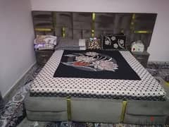 king size bed with two side tables for sale