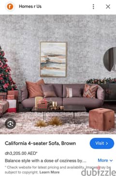 California 4 seater brown sofa