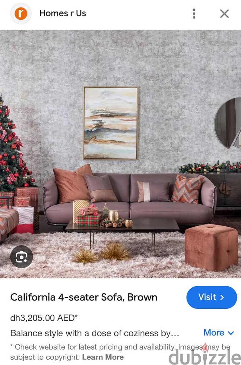California 4 seater brown sofa 0