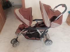 Twin baby stroller and walker