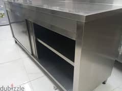 Stainless steel table with storage