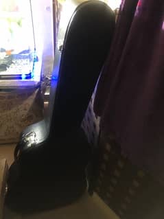 hard case guitar and guitar