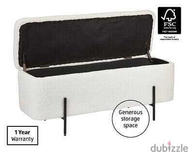 Boucle storage ottoman 1