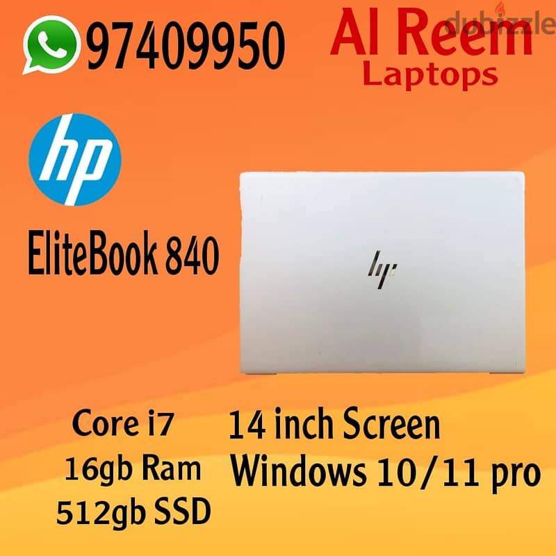 HP ELITEBOOK 840 CORE I7 16GB RAM 512GB SSD 14-INCH SCREEN 0