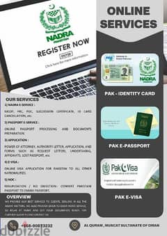 Pakistan ID card or FRC service available