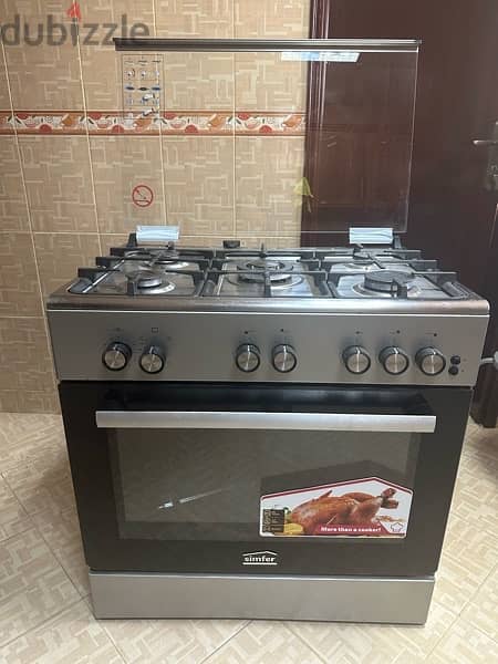 Simfer 80 x 55 Freestanding Gas Cooker, 5 Burners, Full Safety, 1