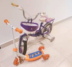 kids cycle and scooter