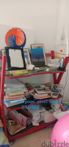 1 Iron shelf and one Wooden shelf