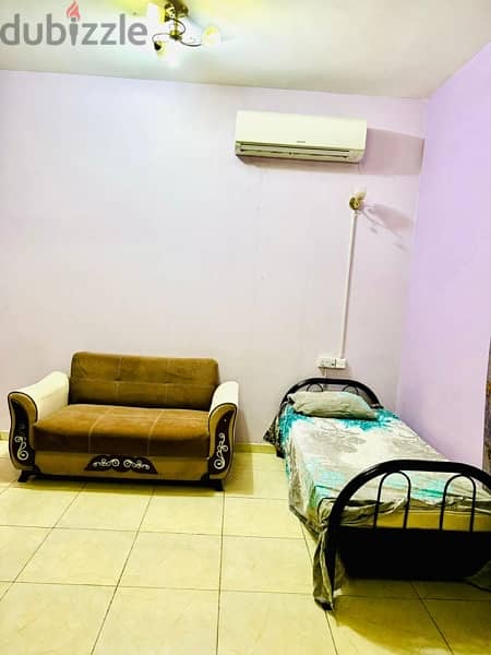 semi furnished room with attached toilet for rent 1