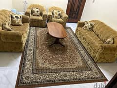 Sofa set (7 people) + coffee table + rug (3x2m)