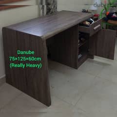 Danube Study Table (Heavy wood) with built-in racks, size75x125x60cm