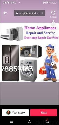 AC refrigerator and freezer for the service mentinas quick service