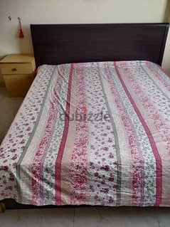 Double Bed including mattress with one side table