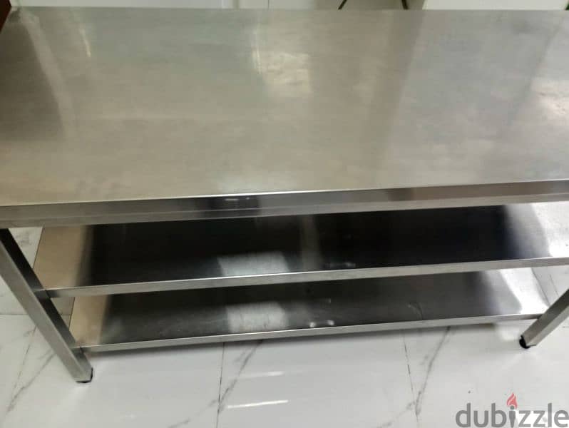 Stainless steel table with 2 tier rack 2