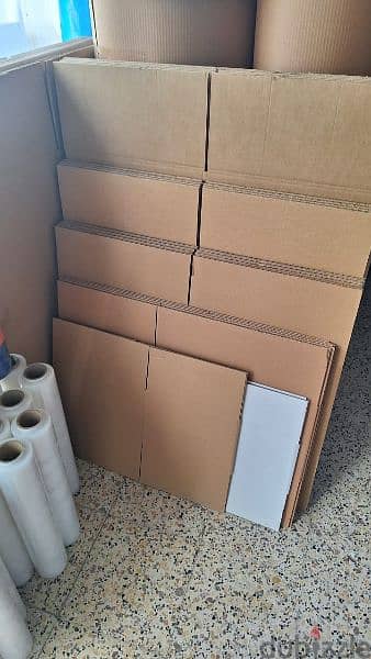 we have Packing Material available, Carton Boxes, Bubble wrap Stretch 1