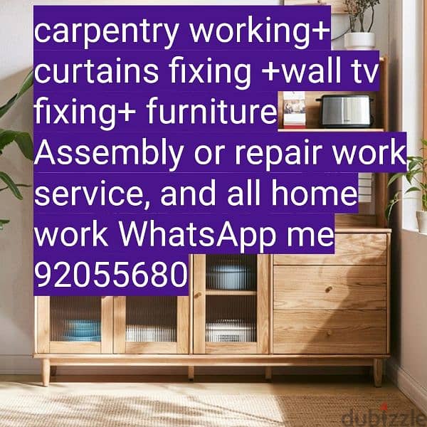 carpenter/furniture,IKEA fix repair/curtain,TV fix in wall/drilling 6