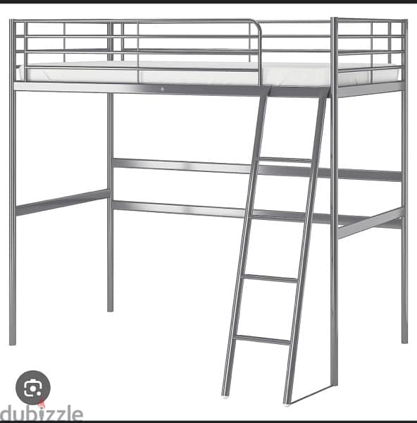 ikea stainless steel loft bed with mattress 50 riyal 2