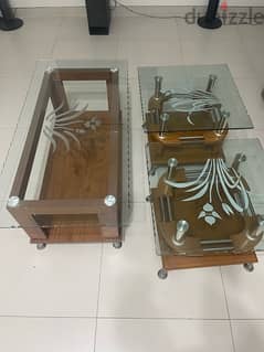 Glass center Table and side table