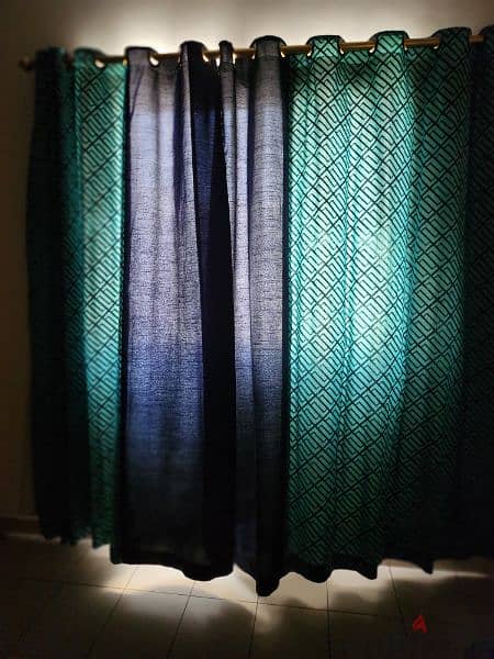 beautiful Green and blue curtains full window floor length 1